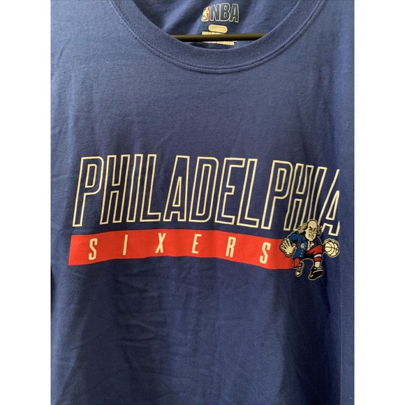 NBA Mens Blue T-Shirt Philadelphia 76ers Long Sleeve Tee Size XL - Picture 3 of 8